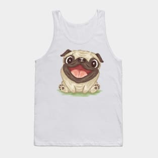 Happy pug dog Tank Top